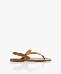 K. Jacques St. Tropez Vahinepiko Leren Sandalen Met Studs - Naturel