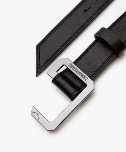 Zadig & Voltaire La Cecilia Leren Riem Met Pin Gesp - Zwart -Boetiek Modewinkel 0d322df4 c92a 4f0e 8a7b 4311f486a4eb 123