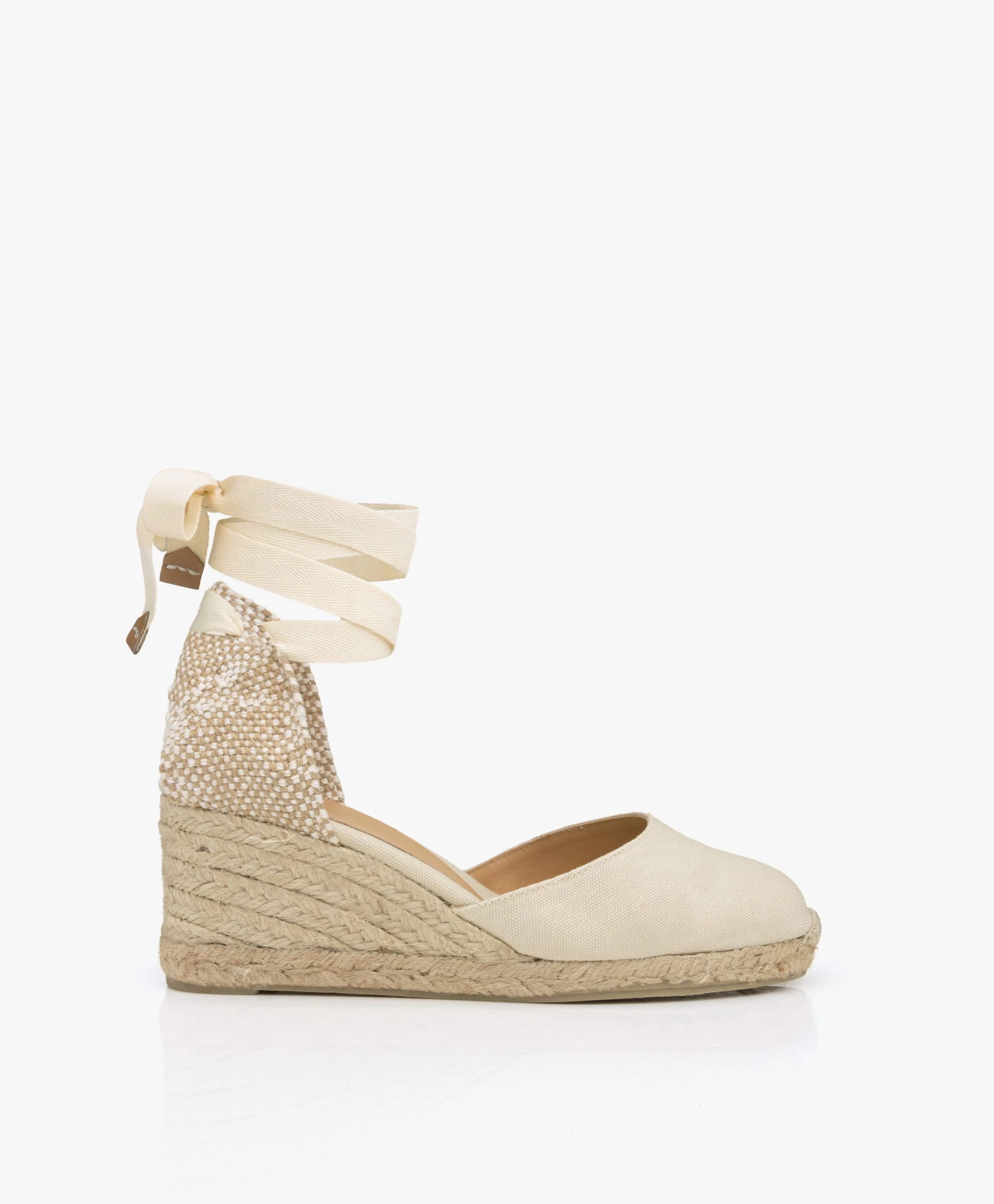 Castañer Carina 7Cm Canvas Sleehak Espadrilles - Ivoor 3 Castañer Carina 7Cm Canvas Sleehak Espadrilles - Ivoor