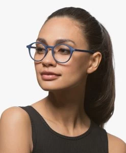 Izipizi Reading #D Leesbril - Navy Blue Soft -Boetiek Modewinkel 180424 izipizi d leesbril rond montuur navy blue soft 03