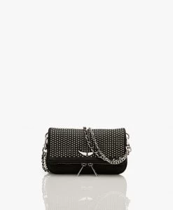 Zadig & Voltaire Rock Nano Leren Crossbody Tas Met Studs - Zwart
