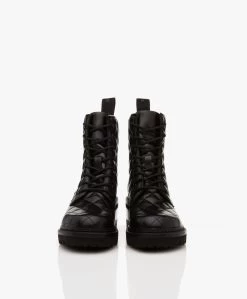 See By Chloé Jodie Doorgestikte Combat Boots - Zwart -Boetiek Modewinkel 1f4a6138 1804 4867 ad74 74b0058e5eaf 05