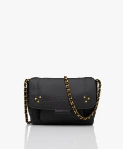 Jérôme Dreyfuss Jerome Dreyfuss Lulu S Leren Schouder/Cross-Body Tas - Zwart/Vintage Goud