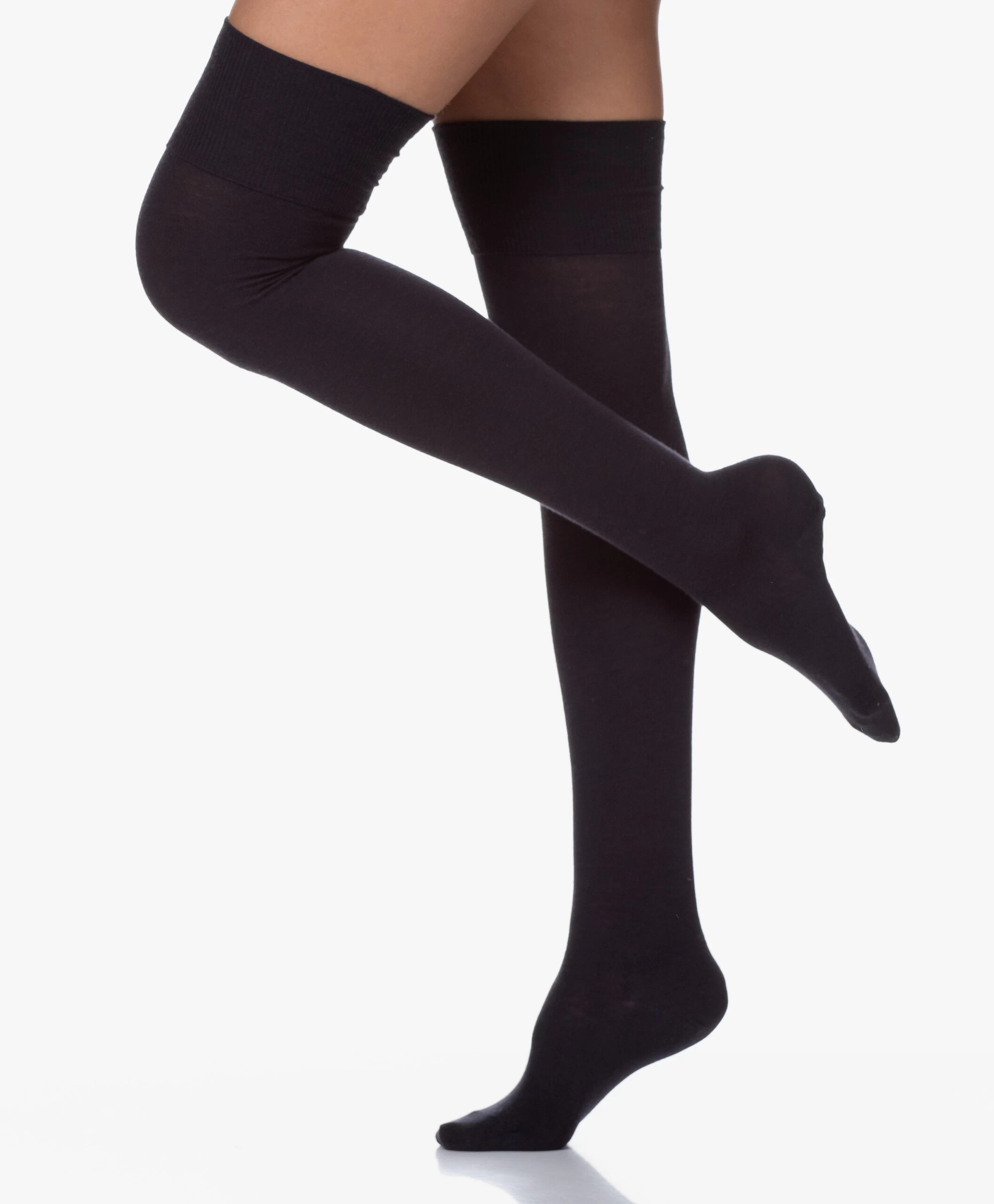 Falke Seasons Overknee Sokken - Donker Navy 3 Falke Seasons Overknee Sokken - Donker Navy