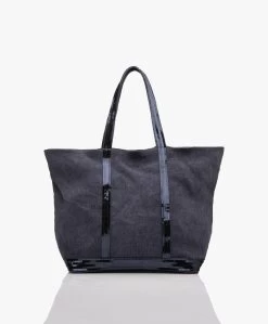 Vanessa Bruno Grote Linnen Shopper Met Rits - Denim