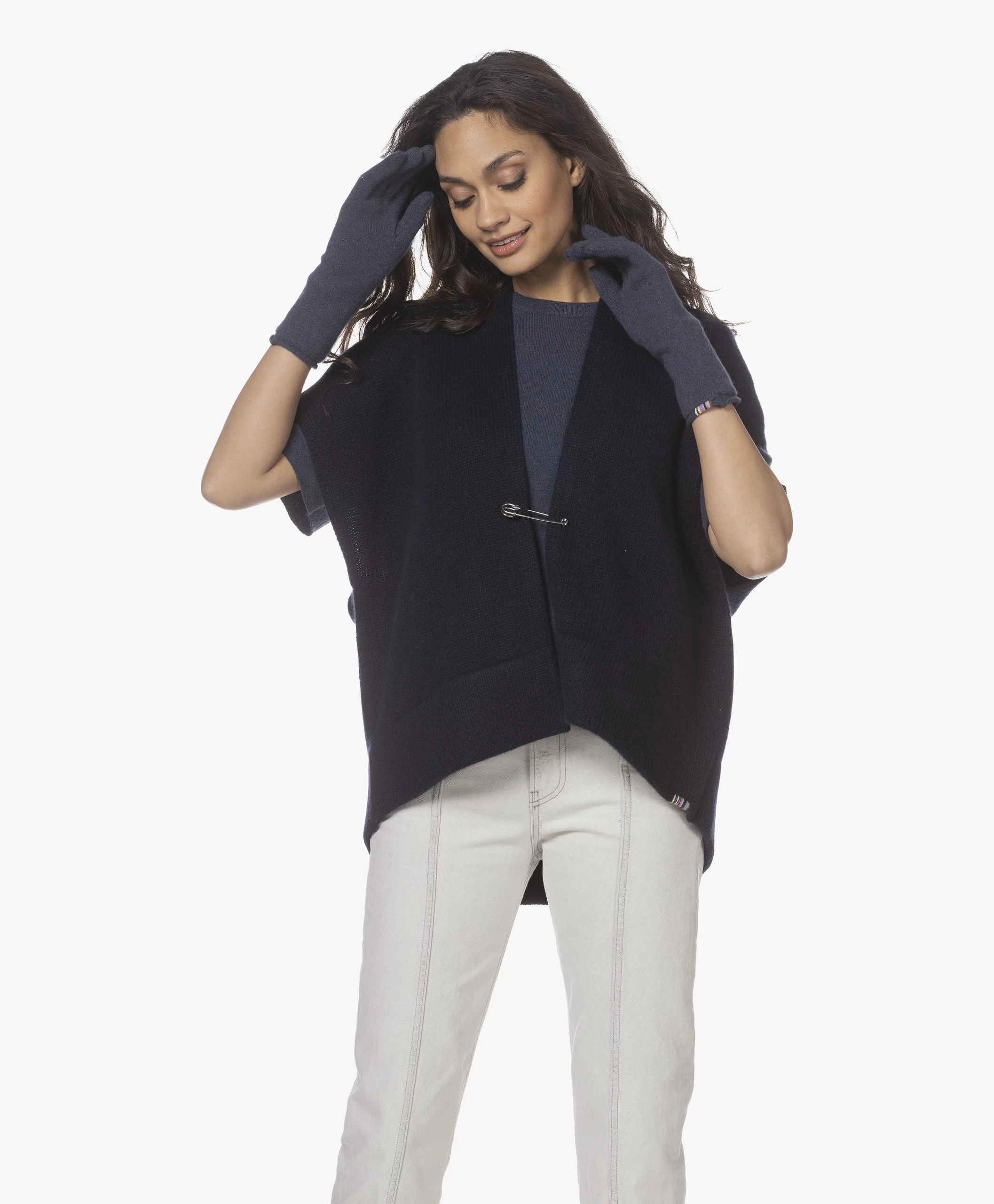 Extreme Cashmere N°215 Sensa Cashmeremix Handschoenen - Denim 3 Extreme Cashmere N°215 Sensa Cashmeremix Handschoenen - Denim