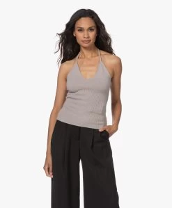 Extreme Cashmere N°230 Costa Cashmeremix Halternek Top - Pebble