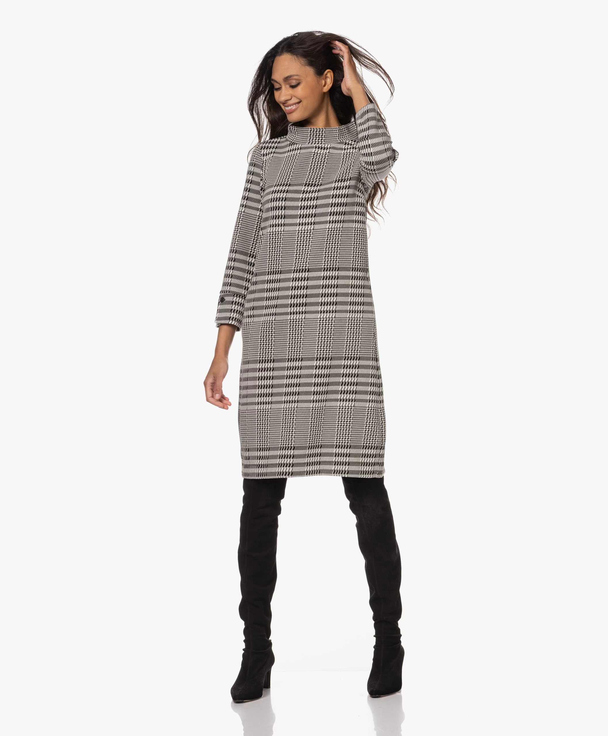 Panara Overknee Stretchlaarzen Met Hak - Zwart 4 Panara Overknee Stretchlaarzen Met Hak - Zwart - Afbeelding 2