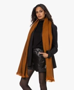 Alpaca Loca Handgemaakte Uni Sjaal In Alpaca - Camel