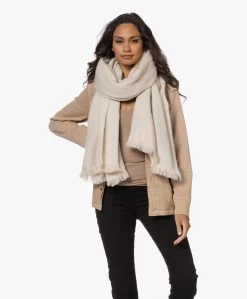 Alpaca Loca Handgemaakte Uni Sjaal In Alpaca - Beige