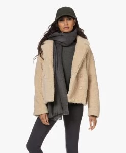 Alpaca Loca Handgemaakte Uni Sjaal In Alpaca - Grijs