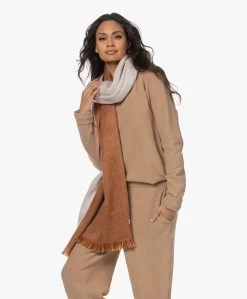Alpaca Loca Handgemaakte Alpaca Two-Tone Sjaal - Roest/Natural