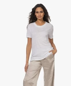 Iro Luciana Linnen Ronde Hals T-Shirt - Wit