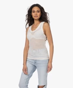 Extreme Cashmere N°271 Katoen-Cashmere Mesh Top - Snow