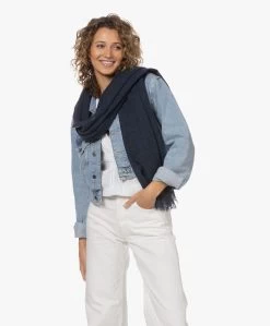 Lasalle Cashmere Pasmina Sjaal - Navy