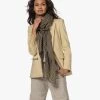 By Malene Birger Lorettas Gestreepte Wollen Sjaal - Zwart/Beige