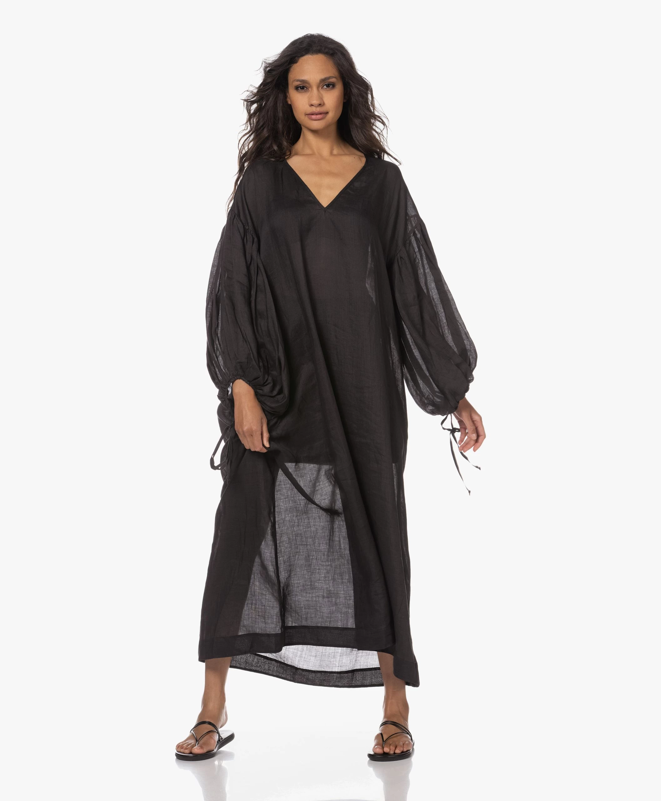 Ancient Greek E Leren Teensandalen - Zwart 9 Ancient Greek E Leren Teensandalen - Zwart - Afbeelding 7