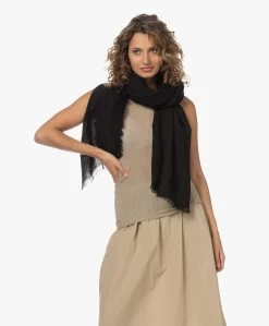 Pomandère Linnen Sjaal - Zwart