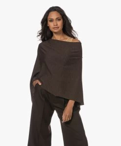Sibin/Linnebjerg Paris Merino Poncho - Bruin