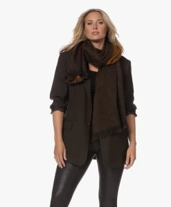 Alpaca Loca Handgemaakte Alpaca Two-Tone Sjaal - Zwart/Camel