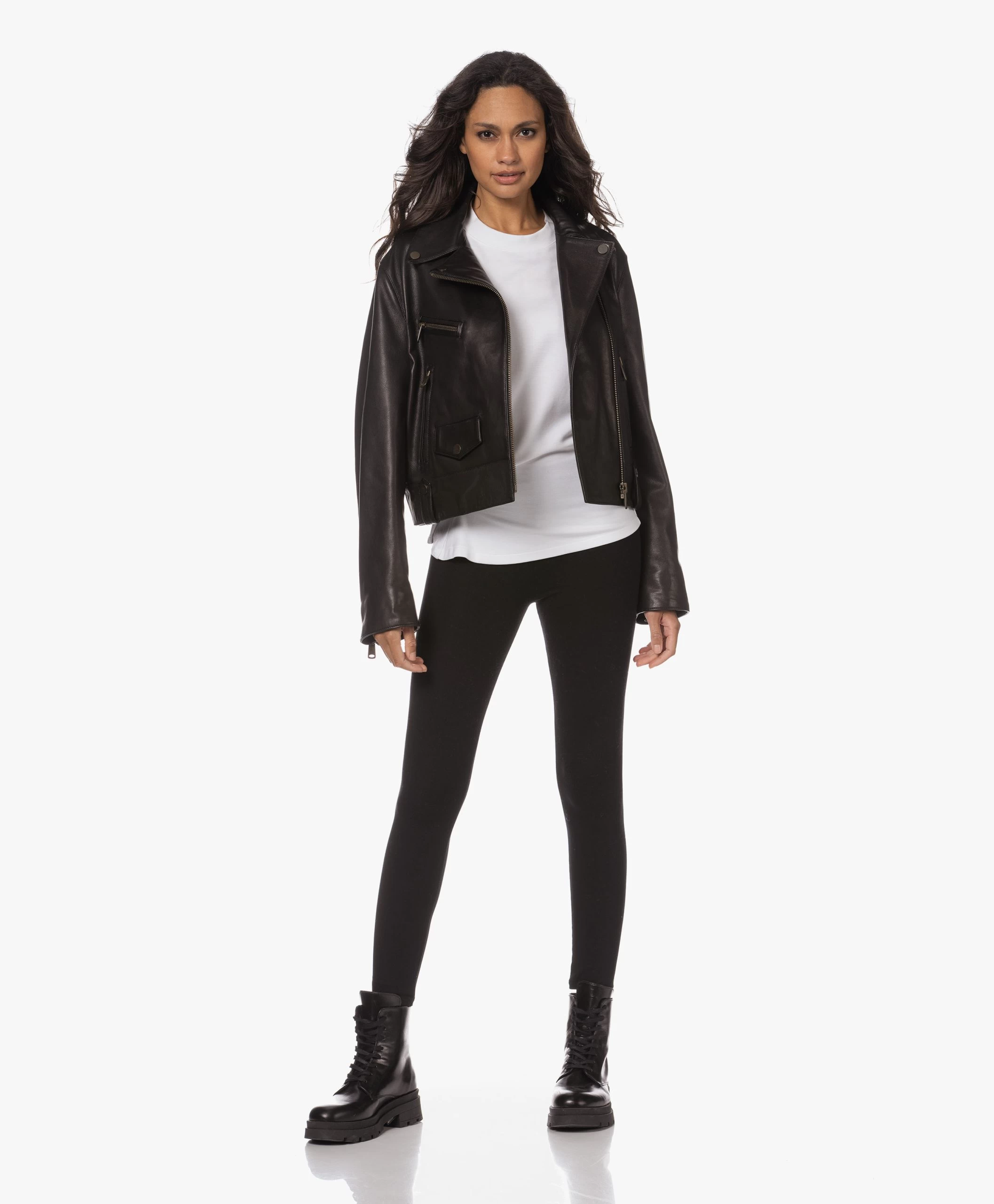 Anine Bing Luc Leren Combat Veterlaarzen - Zwart 11 Anine Bing Luc Leren Combat Veterlaarzen - Zwart - Afbeelding 9