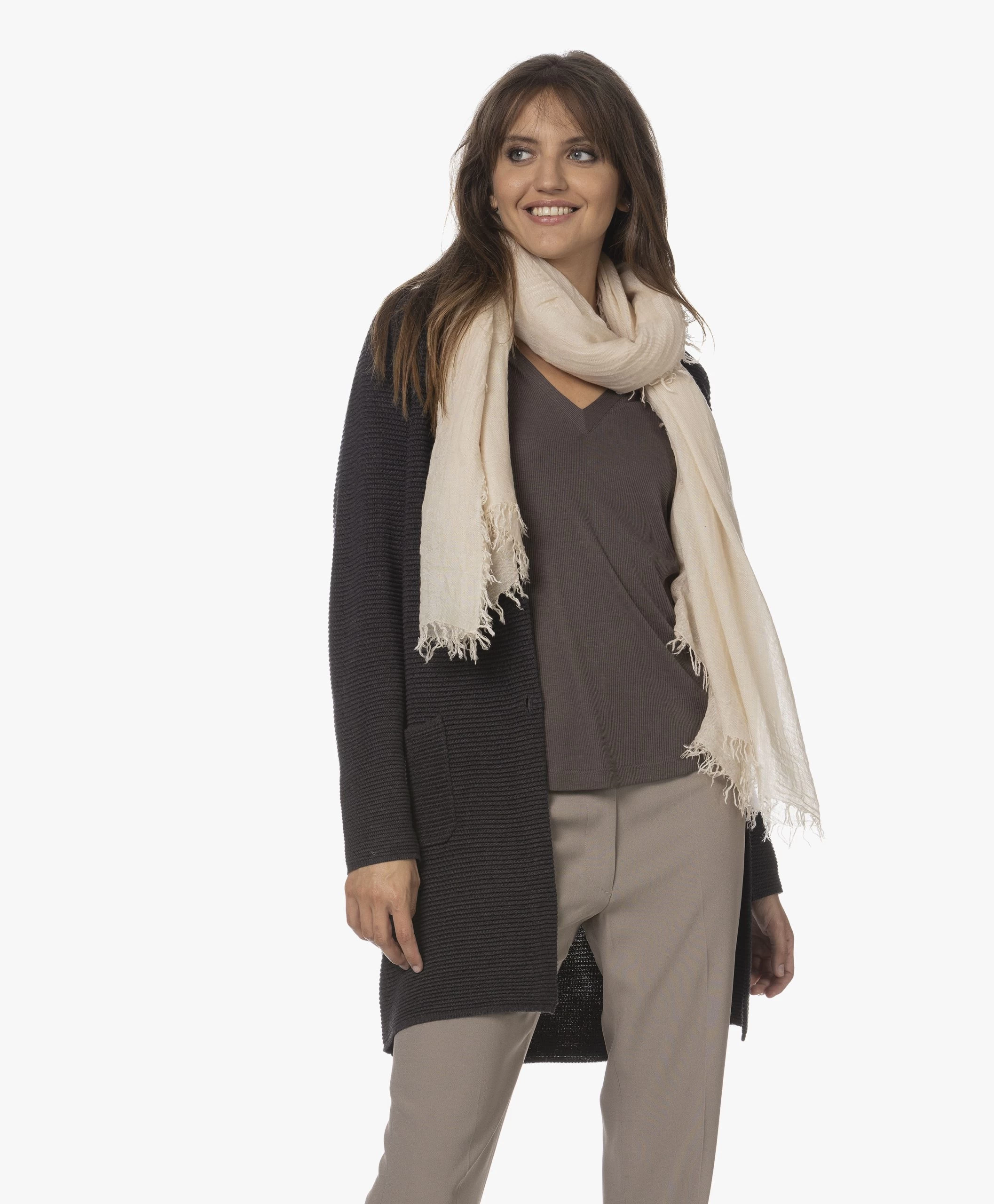 No Man'S Land Crinkle Tencel-Wolmix Sjaal - Champagne 3 No Man'S Land Crinkle Tencel-Wolmix Sjaal - Champagne