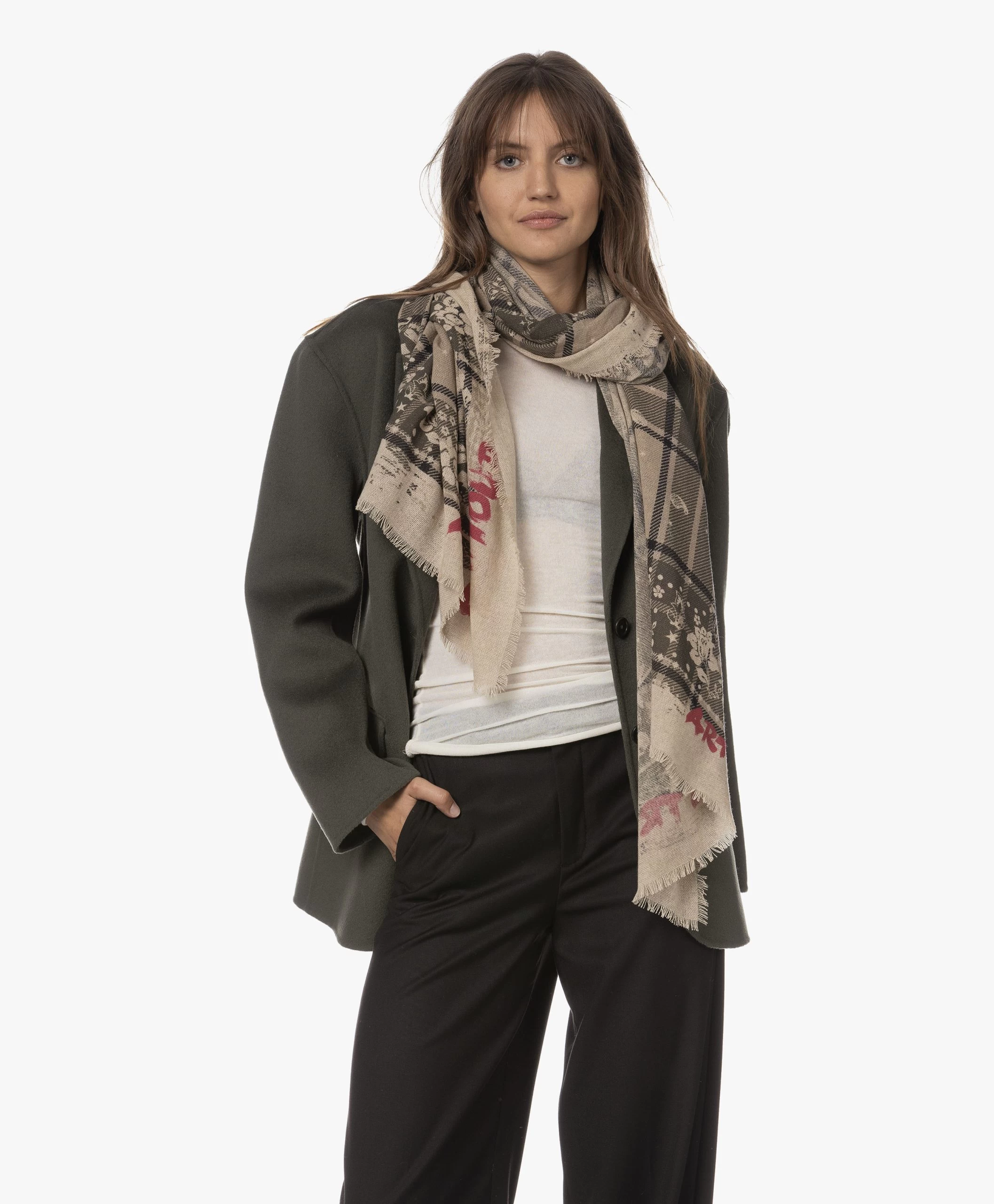 Zadig & Voltaire Long Delta Bandana Cashmere Print Sjaal - Relax 3 Zadig & Voltaire Long Delta Bandana Cashmere Print Sjaal - Relax