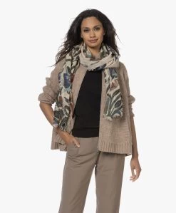 Lasalle Vintage Flower Wollen Sjaal - Multi-Color