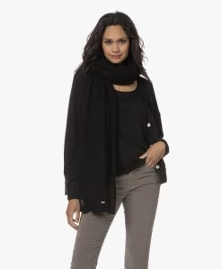 Repeat Oversized Bio Cashmere Sjaal - Zwart