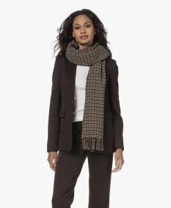 Filippa K Geruite Wollen Sjaal - Bruin/Zwart