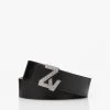 Zadig & Voltaire Zv Initiale Leren Riem Met Strass - Zwart -Boetiek Modewinkel 25e1181e 5249 4442 8653 641342774a81 150