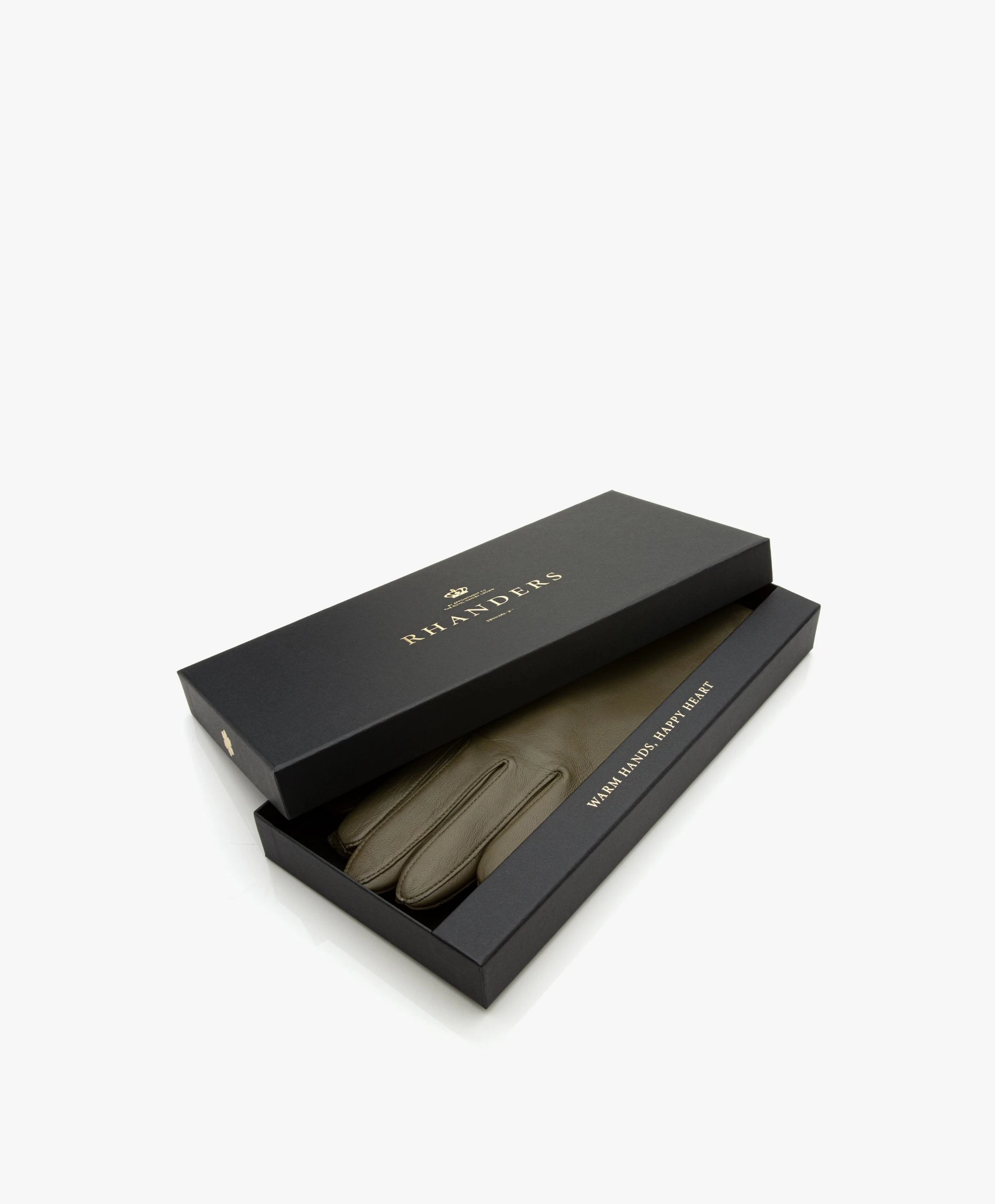 Rhanders Anna Lamsleren Handschoenen - Legergroen 6 Rhanders Anna Lamsleren Handschoenen - Legergroen - Afbeelding 4