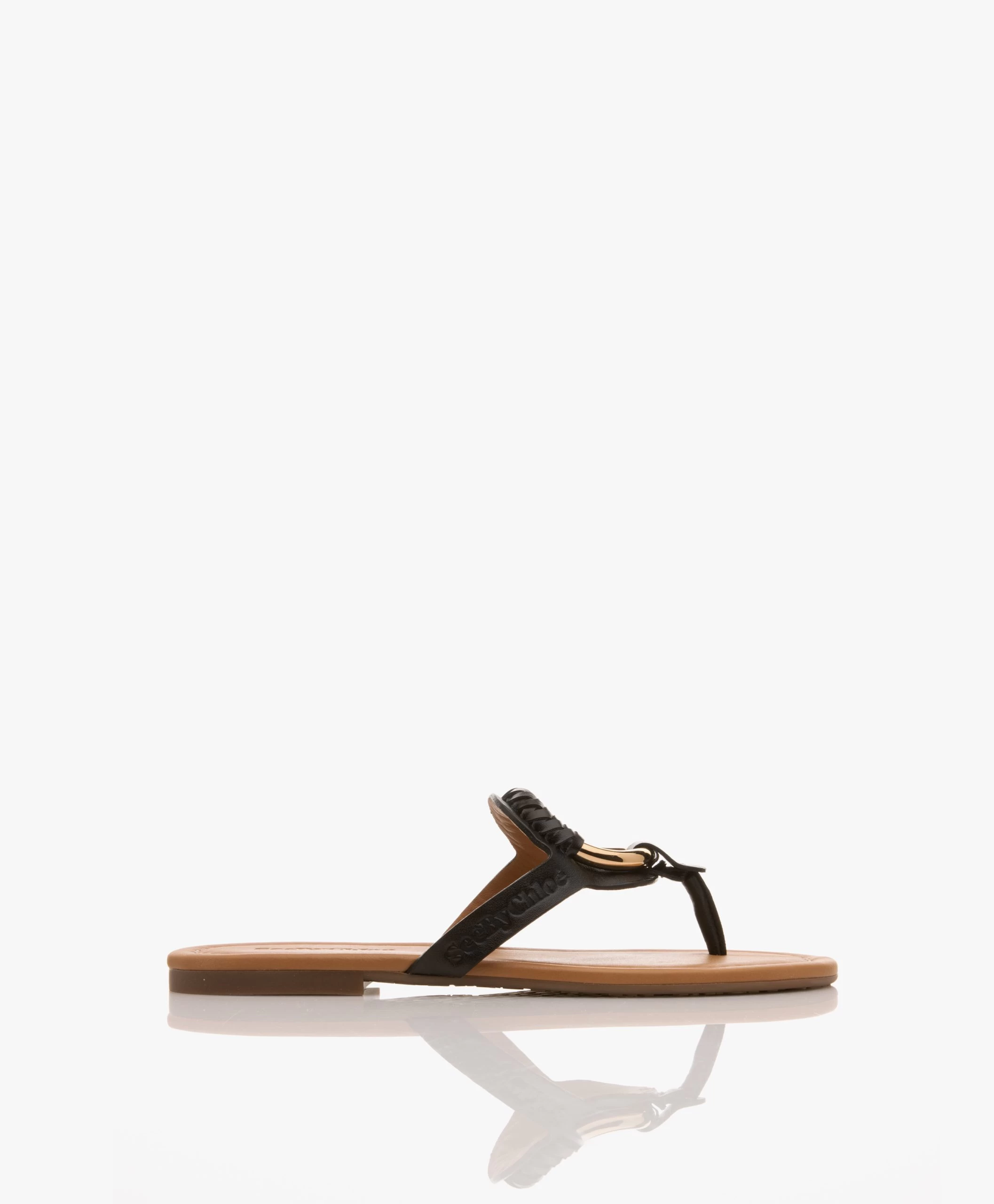 See By Chloé Hana Leren Slippers - Zwart/Bruin 3 See By Chloé Hana Leren Slippers - Zwart/Bruin
