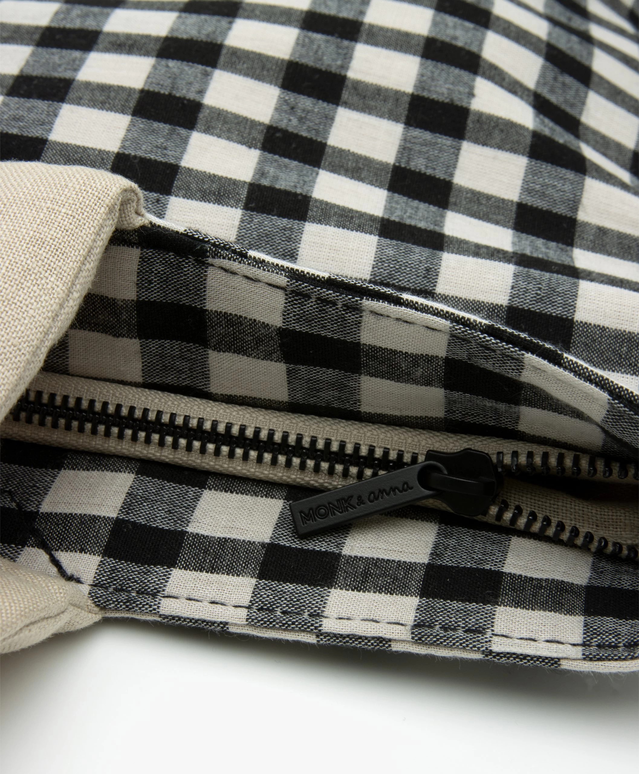 Monk & Anna Baya Geruite Shopper - Zwart/Wit 8 Monk & Anna Baya Geruite Shopper - Zwart/Wit - Afbeelding 6