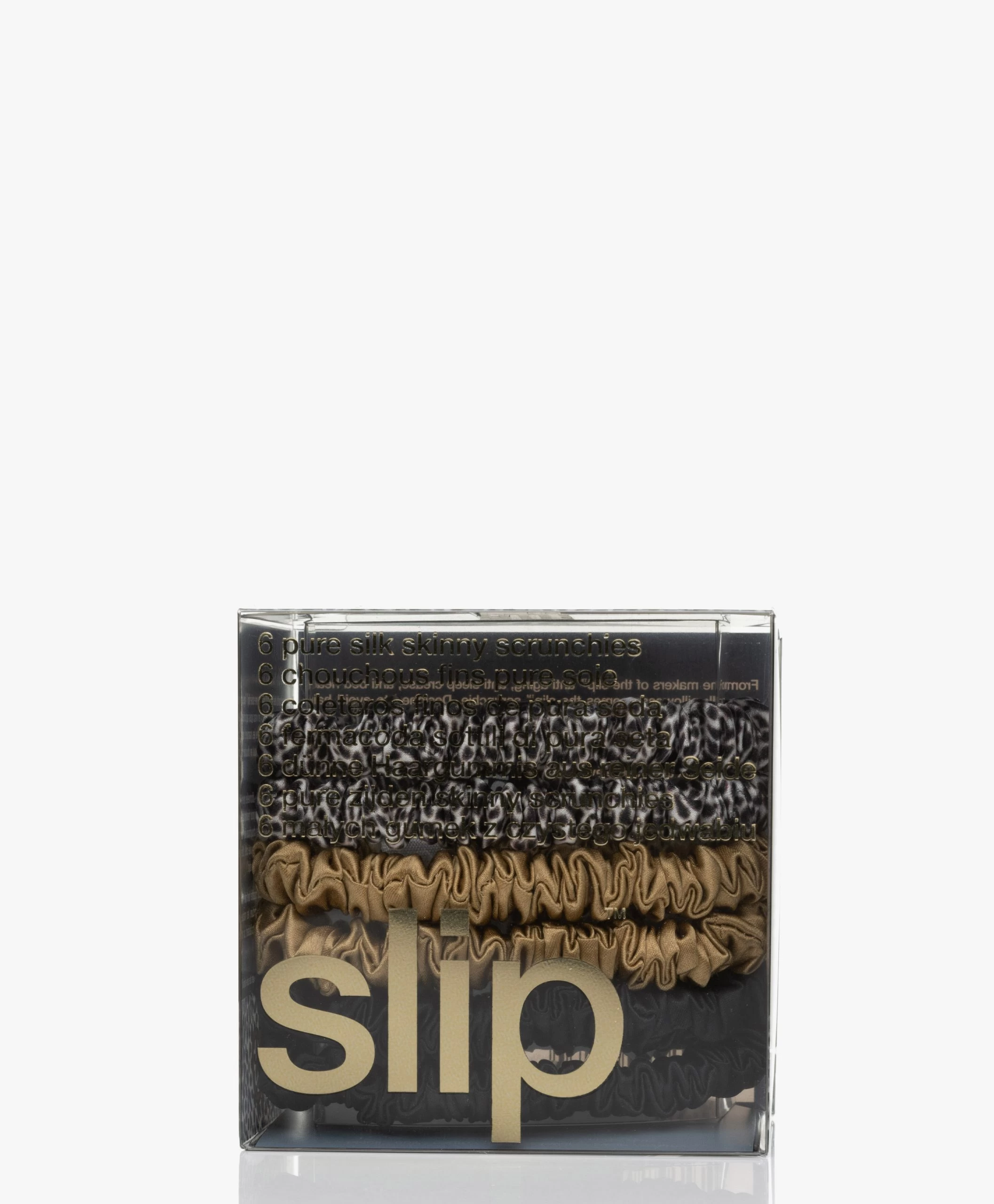 Slip™ 6-Pack Skinnies Zijden Scrunchies - Multi Leopard 5 Slip™ 6-Pack Skinnies Zijden Scrunchies - Multi Leopard - Afbeelding 3