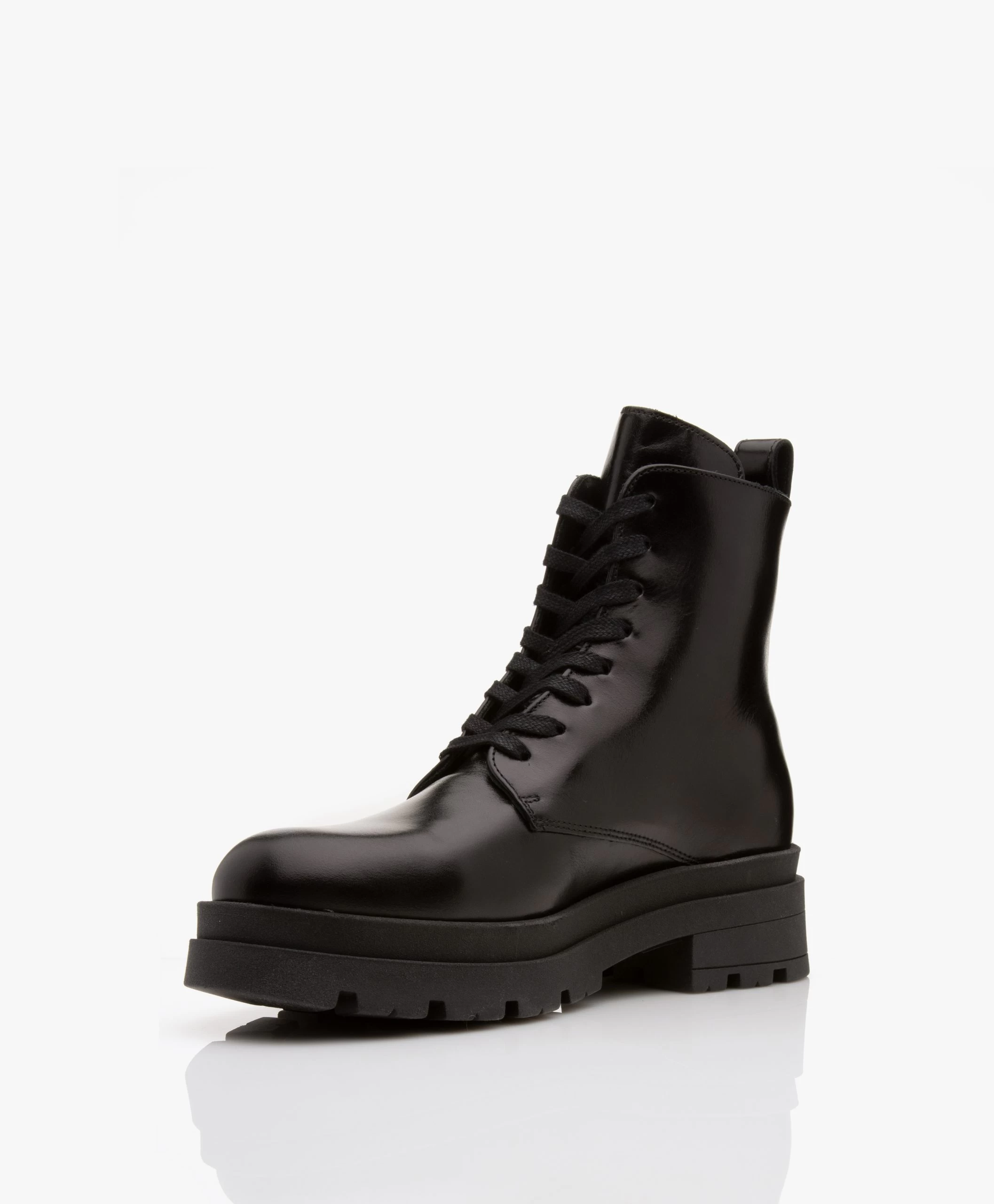 Anine Bing Luc Leren Combat Veterlaarzen - Zwart 5 Anine Bing Luc Leren Combat Veterlaarzen - Zwart - Afbeelding 3