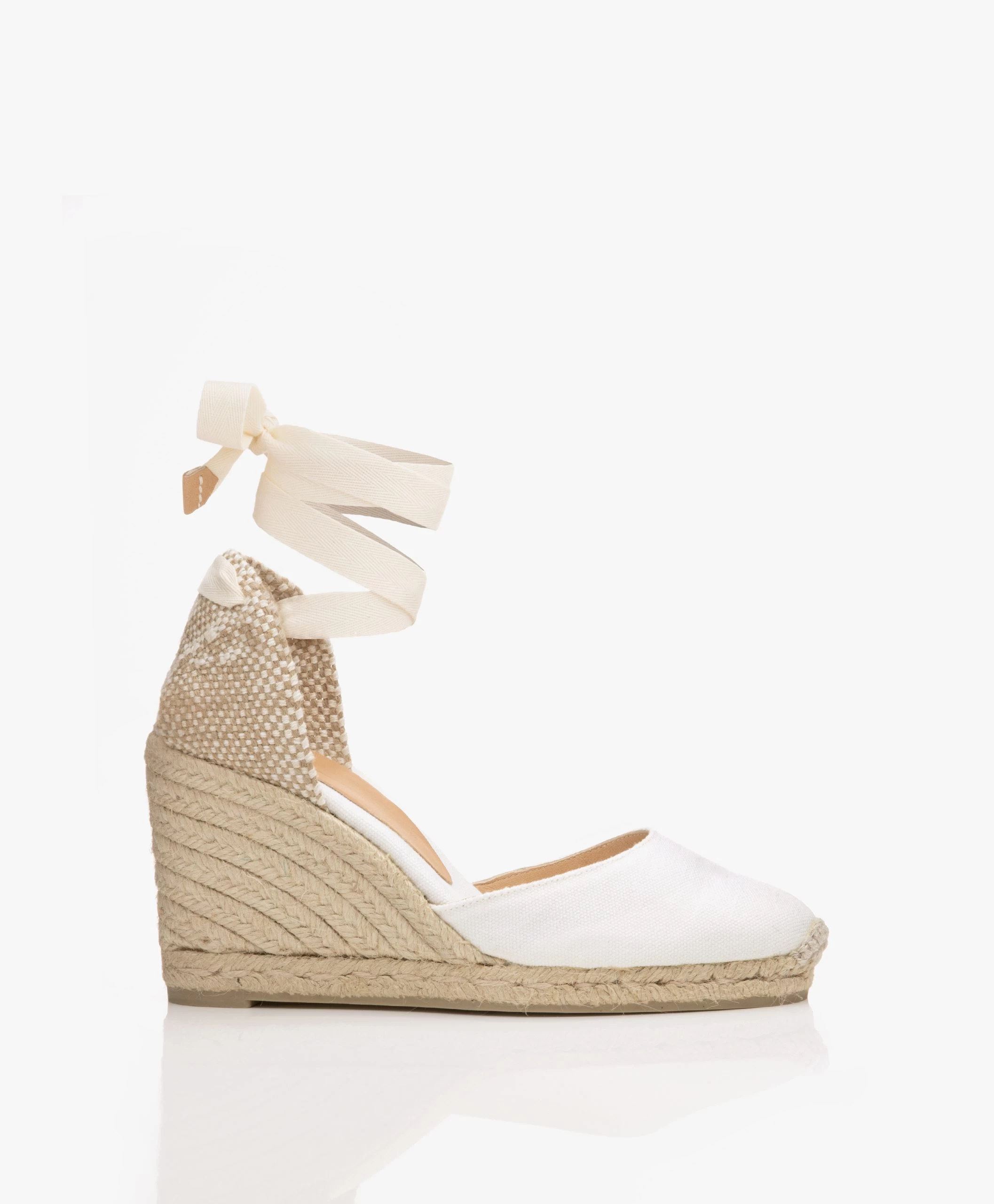 Castañer Carina 10Cm Canvas Sleehak Espadrilles - Wit 3 Castañer Carina 10Cm Canvas Sleehak Espadrilles - Wit