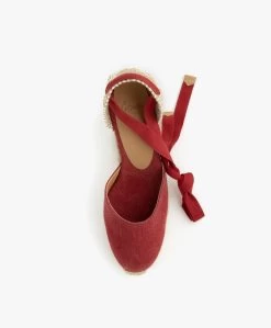 Castañer Carina 10Cm Canvas Sleehak Espadrilles - Karmijnrood -Boetiek Modewinkel 543622cd 2d9d 424f 8dc0 5b3f72a4f412 08