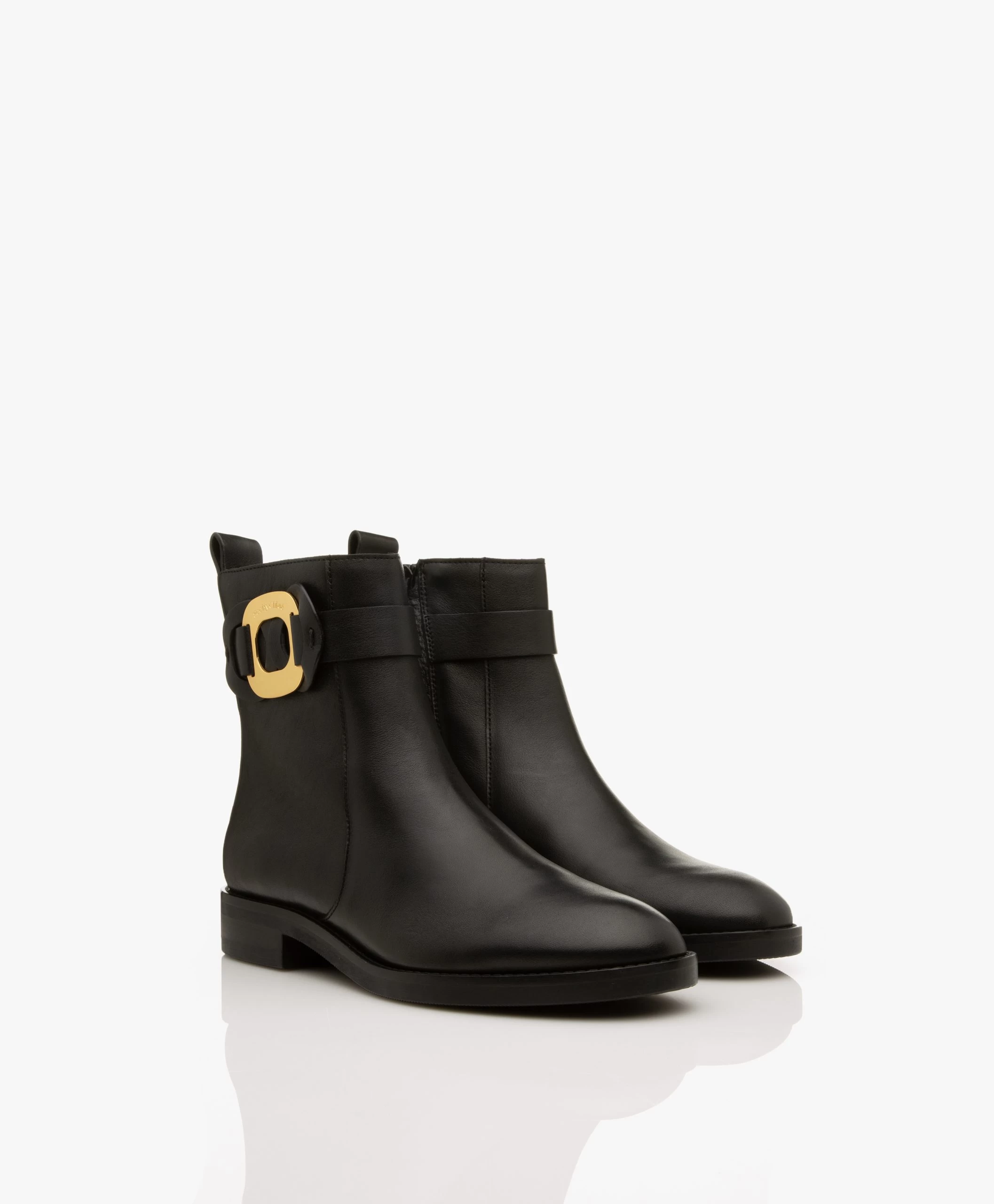 See By Chloé Chany Leren Enkellaarzen - Shiny Gold 10 See By Chloé Chany Leren Enkellaarzen - Shiny Gold - Afbeelding 8