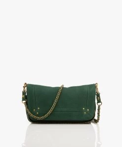 Jérôme Dreyfuss Jerome Dreyfuss Bobi S Schouder/Cross-Body Tas In Taurillon/Geitenleer - Imprimé Croco Emeraude