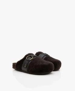 See By Chloé Gema Faux Lammy Mules - Donkerbruin -Boetiek Modewinkel 5fc566d2 f867 4ca1 96cc 849625064054 04