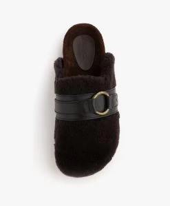 See By Chloé Gema Faux Lammy Mules - Donkerbruin -Boetiek Modewinkel 5fe1ab11 27a8 42ff b4c5 be0d1d8d80a4 08
