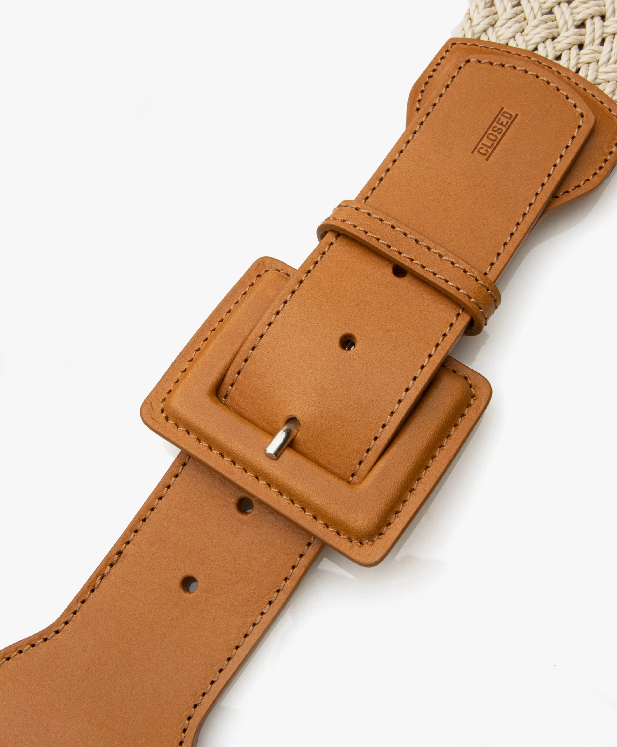Closed Gevlochten Katoenen Riem - Ecru/Camel 5 Closed Gevlochten Katoenen Riem - Ecru/Camel - Afbeelding 3