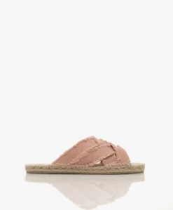Castañer Pilita Gevlochten Jute Slippers - Rosa Empolvado