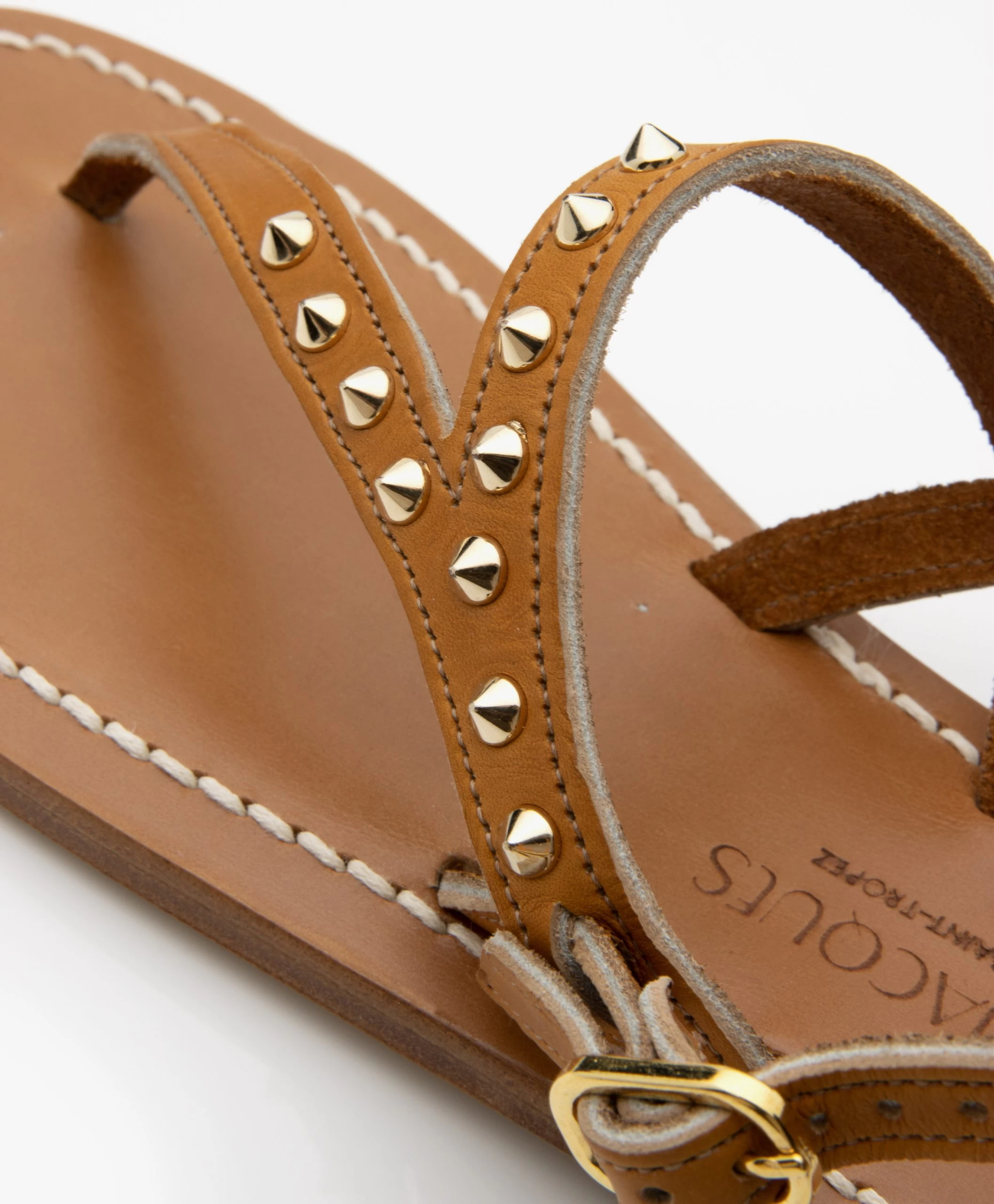 K. Jacques St. Tropez Vahinepiko Leren Sandalen Met Studs - Naturel 13 K. Jacques St. Tropez Vahinepiko Leren Sandalen Met Studs - Naturel - Afbeelding 11
