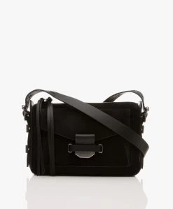 Rag & Bone Small Field Messenger Suède Schoudertas - Zwart