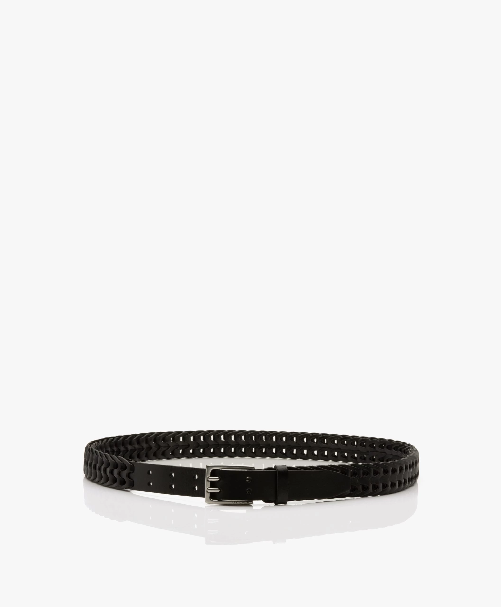 Rag & Bone Mini Gevlochten Leren Riem - Zwart 7 Rag & Bone Mini Gevlochten Leren Riem - Zwart - Afbeelding 5