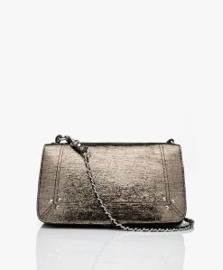 Jérôme Dreyfuss Jerome Dreyfuss Bobi Leren Schouder/Cross-Body Tas - Lamé Champagne