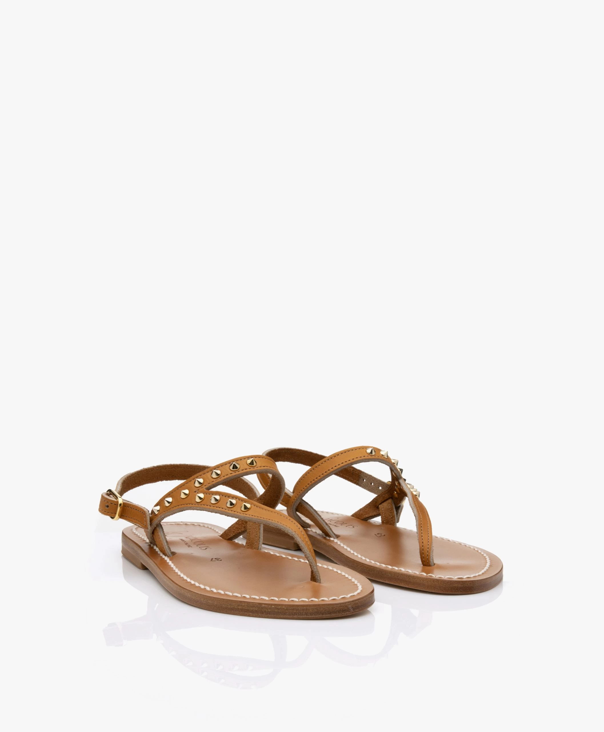 K. Jacques St. Tropez Vahinepiko Leren Sandalen Met Studs - Naturel 11 K. Jacques St. Tropez Vahinepiko Leren Sandalen Met Studs - Naturel - Afbeelding 9