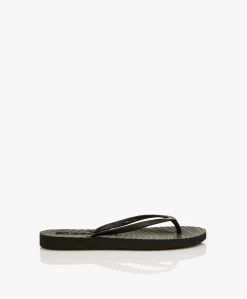 Sleepers Slim Teenslippers Van Natuurlijk Rubber - Zwart